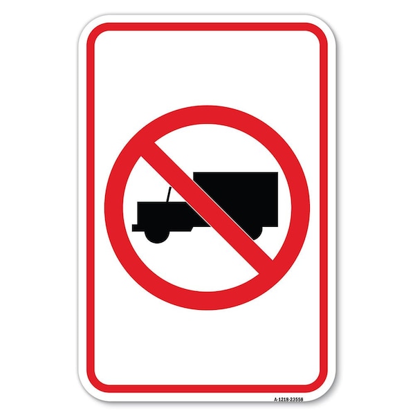 Signmission No Truck Symbol Heavy-Gauge Aluminum Sign, 12" x 18", A-1218-23558 A-1218-23558 - main
